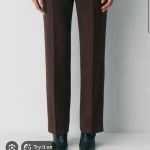 Babaton Stakeholder Women's Dark Brown Straight Leg Pants